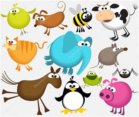 Funny Cartoon Animals — Stock Vector © Agnieszka 12652873