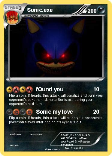 Pokémon Sonic Exe 337 337 Found You My Pokemon Card
