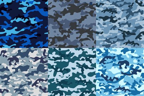 6 Blue Camouflage Texture Tile Png Transparent