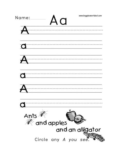 Letter A Alphabet Worksheets