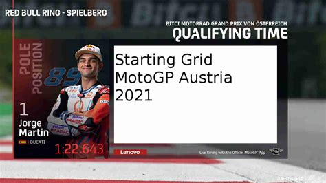 Starting Grid Motogp Austria 2021 Hasil Kualifikasi 1 Dan 2