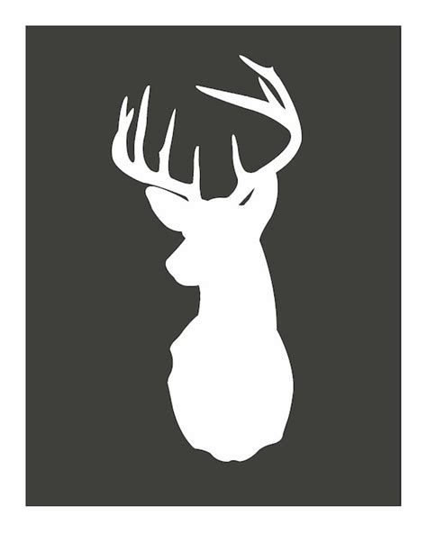 Items Similar To 8x10 Digital Print Of Deer Silhouette In White With