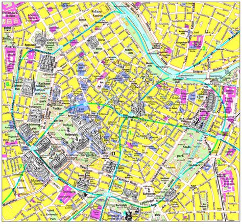 Large Detailed Tourist Map Of Center Vienna City Center Vienna City