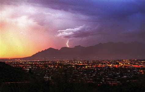 Lightning bolt is an offensive magic spell that uses lightning as a medium to attack multiple enemies. Lightning bolt over the Santa Catalina Mountains and Tucson, Arizona Photograph by Chance Kafka