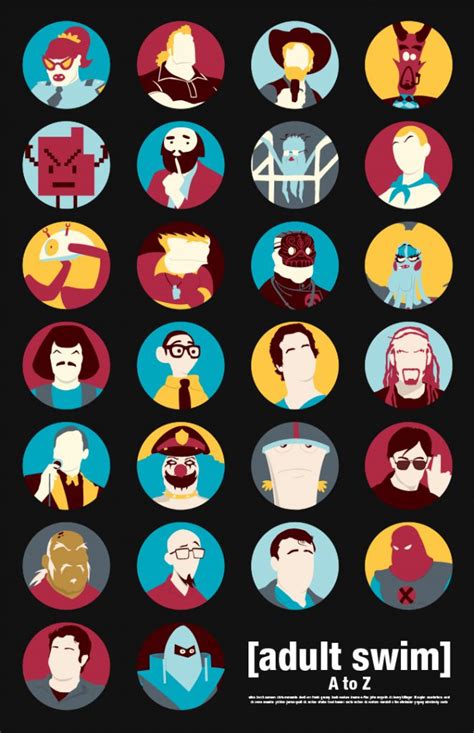 Adult Swim A Z Character History Print William Henry Design Shop