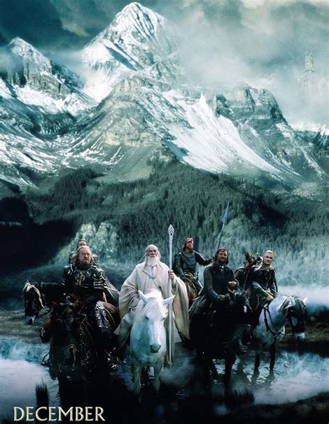 Lord Of The Rings Calendar Beautiful Snowy Mountains In Background