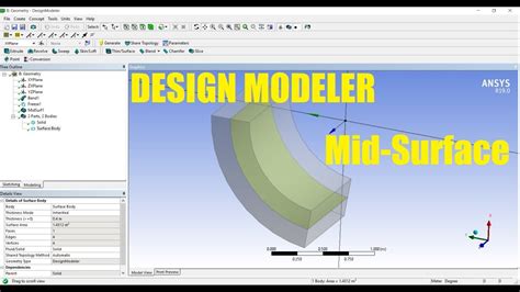 ANSYS Design Modeler - Mid-Surface - Basic Tutorial 19 - YouTube