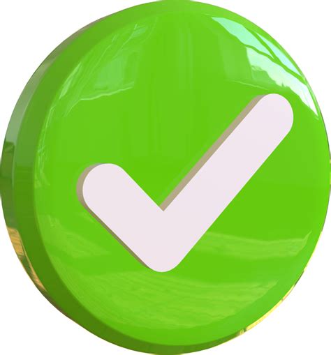 Green Tick Check Icon 3d Render 13859450 Png