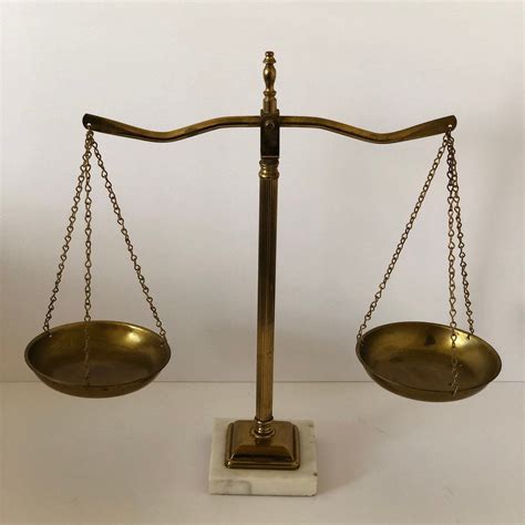 Vintage Mid Century Brass Scale Of Justice Balance Scale Etsy Law