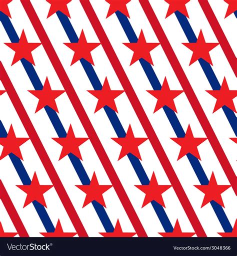 American Stars And Stripes Seamless Pattern Vector Image
