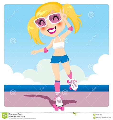 Roller Skater Girl Stock Vector Illustration Of Movement 25595183