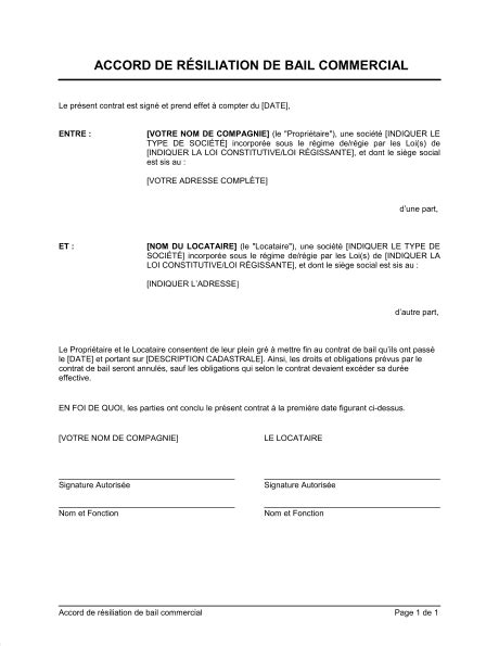 Télécharger cet exemple de lettre type : modele de lettre resiliation bail