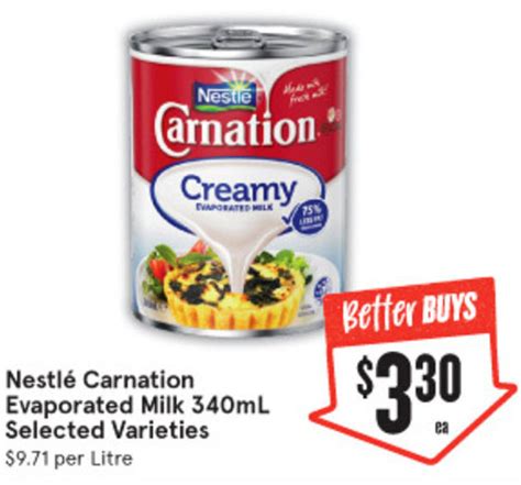 Nestlé Carnation Evaporated Milk 340ml Selected Varieties Offer At Iga