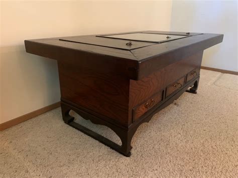 Lot 80 Vintage Korean Hibachi Coffee Table With Three Drawers