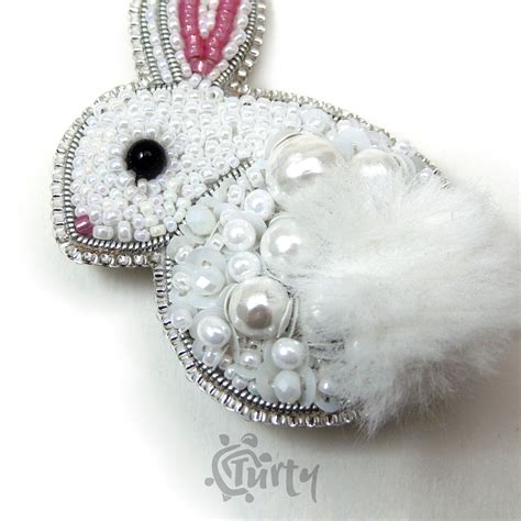 Rabbit Handmade Brooch Rabbit Brooch Animal Brooch Accessories Etsy