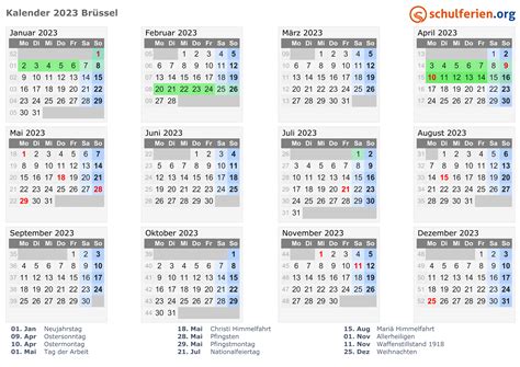 Kalender 2023 Brüssel