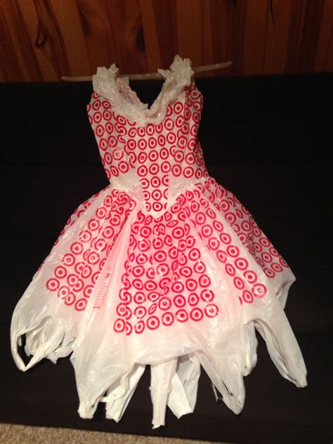 my 8 yr old made a target plastic bag dress just like this recycled outfits recycled costumes