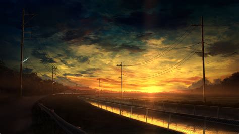 Anime Scenery Sunset Landscape 4k 3840x2160 44 Wallpaper