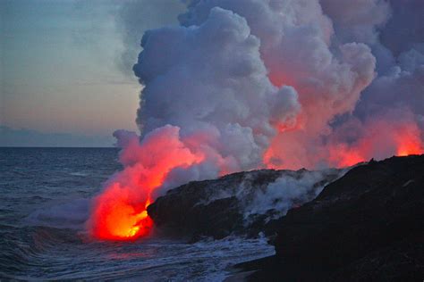Lava Flow At Sunset In Kalapana Photograph By Venetia Featherstone Witty