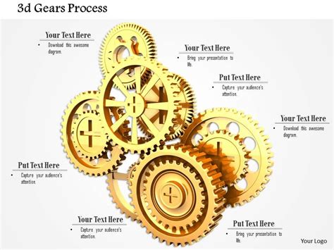 0814 Golden Gears For Steps Of Process Control Image Graphics For