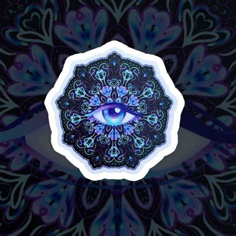 Sacred Geometry All Seeing Eye Sticker Esoteric Lotus Vinyl Etsy