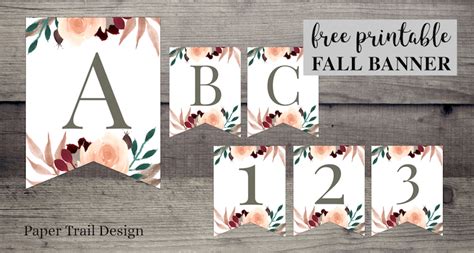 Fall Floral Alphabet Banner Letters Free Printable Paper Trail Design