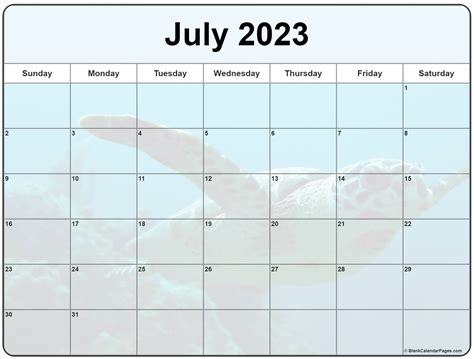 Printable Calendar July 2023 Lastbal