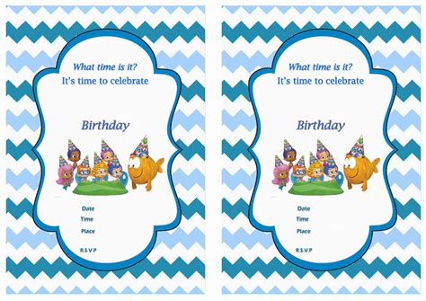 printable bubble guppies birthday invitations bagvania