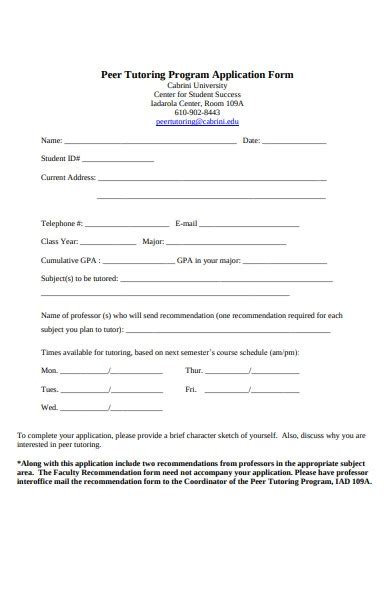 Free 31 Tutor Application Forms In Pdf Ms Word