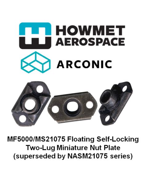 Howmet Aerospace Arconic Mf5000ms21075 Self Locking Floating 2 Lug