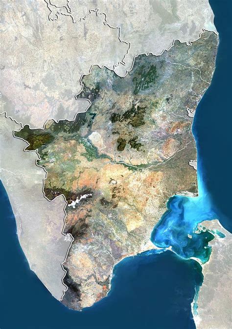 Physical 3d Map Of Tamil Nadu Satellite Outside