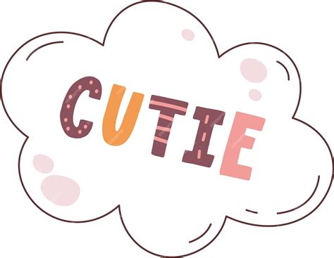 Premium Vector Cutie Lettering In Cloud