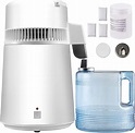 Amazon.com: VEVOR 1.1 加侖水蒸餾機,750W 蒸餾水機,4 公升蒸餾純水機,附塑膠容器,水蒸餾套件,附按鈕,家用檯面 ...
