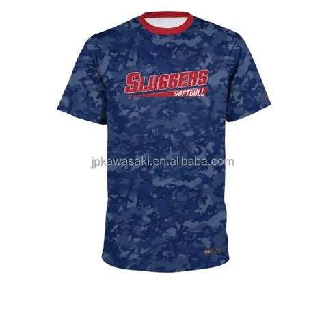 Oem Custom Made Sublimated Navy Blue Camo Softball Baseball Uniform