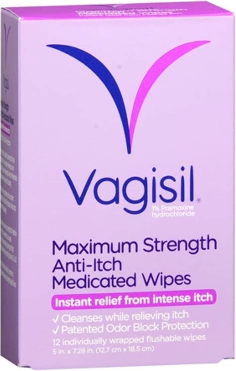 Vagisil Anti Itch Medicated Wipes 12 Each Health And Household