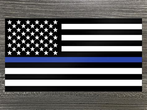 Thin Blue Line Flag Decal Milspin