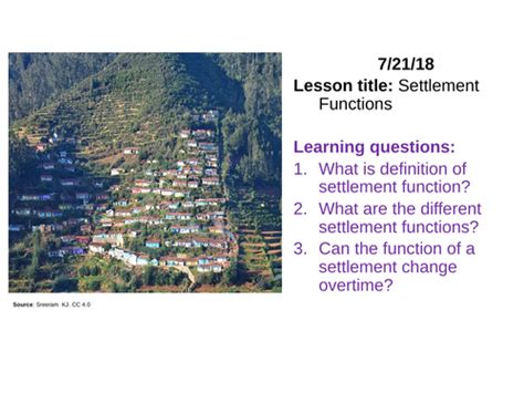 Settlement functions | Teaching Resources