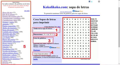 Aprenda A Crear Sopa De Letras De Forma Automática Educar Perú