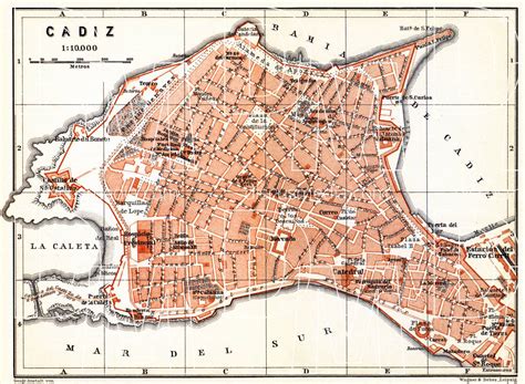 Old Map Of Cádiz In 1899 Buy Vintage Map Replica Poster Print Or Download Picture