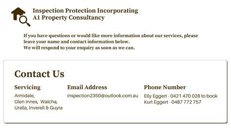 Inspection Protection Incorporating A1 Property Consultancy Contact Us