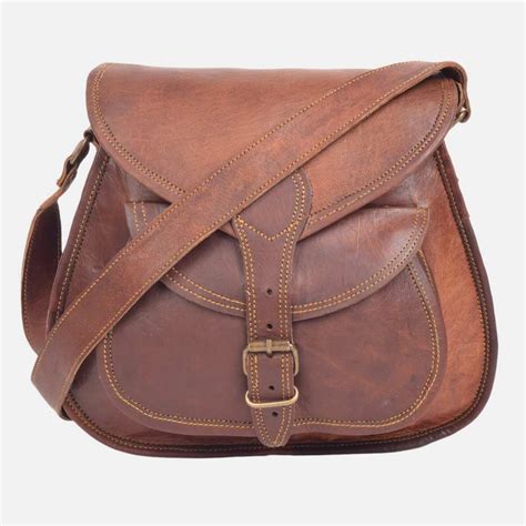 Small Vintage Leather Crossover Satchel Bag For Women High Quality Leather Bag