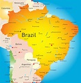 Cities map of Brazil - OrangeSmile.com