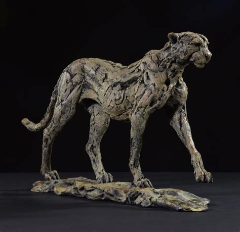 Bronze Cheetah 2017 Sculpture By Hamish Mackie Animal Sculptures