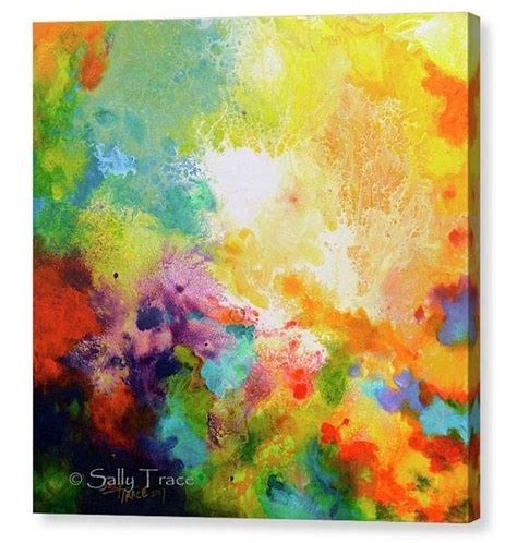 Large Colorful Abstract Art Triptych Giclée Print Set On Stretched