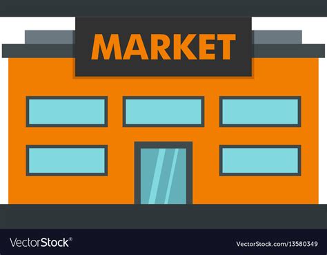 Market Icon Flat Style Royalty Free Vector Image