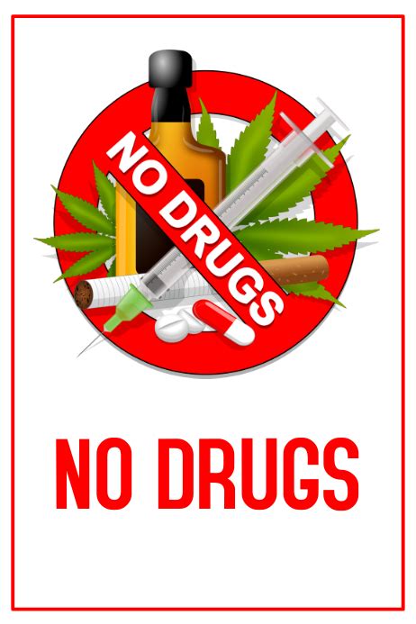 Copie De No Drugs Sign Template Free Postermywall