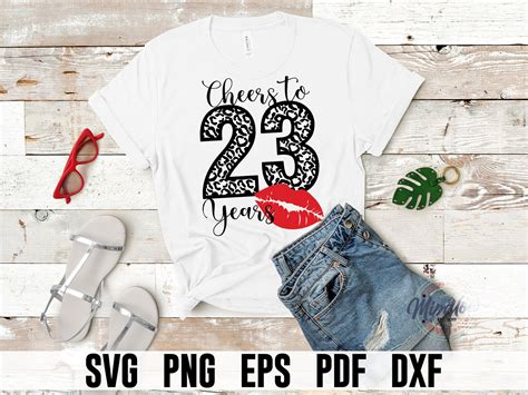 Cheers To 23 Years Svg Leopard Print 23rd Birthday Svg Etsy