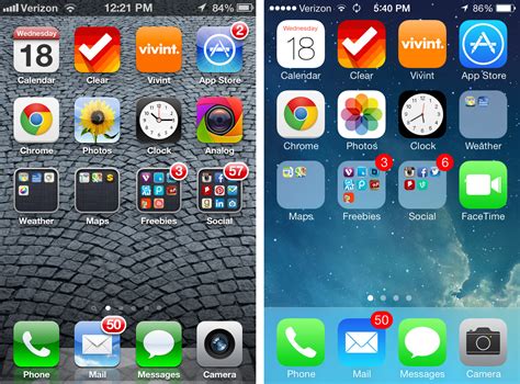 Ios 7 Screenshots Before And After Apple Gazette