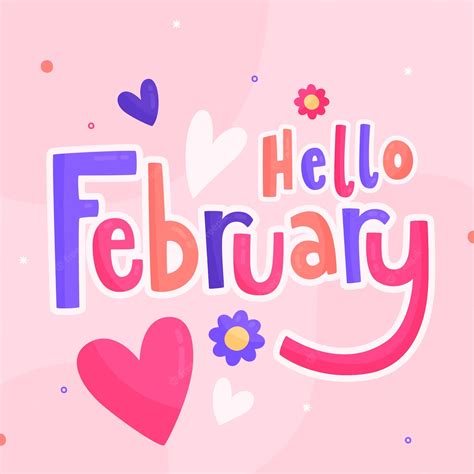 Free Vector Flat Hello February Lettering