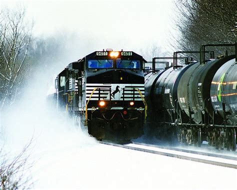 Passing In The Snow Scenic Railroads Norfolk Southern Railroad